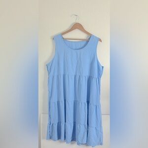 NWOT Sleeveless Babydoll Tiered Irregular Dress Women’s 4X Blue